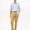 Tapered broek van geverfd linnen