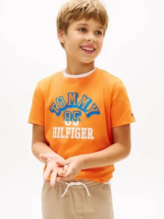 Tommy Arch-logo T-shirt voor kinderen