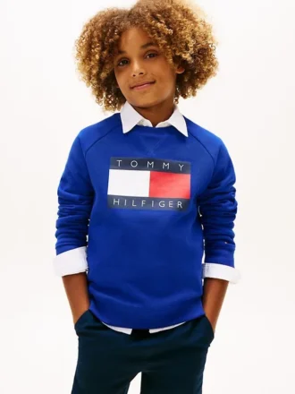 Tommy Flag Logo Raglan-sweatshirt voor kinderen