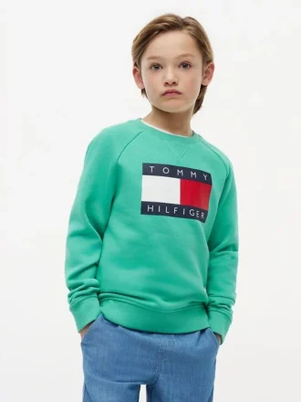 Tommy Flag Logo Raglan-sweatshirt voor kinderen