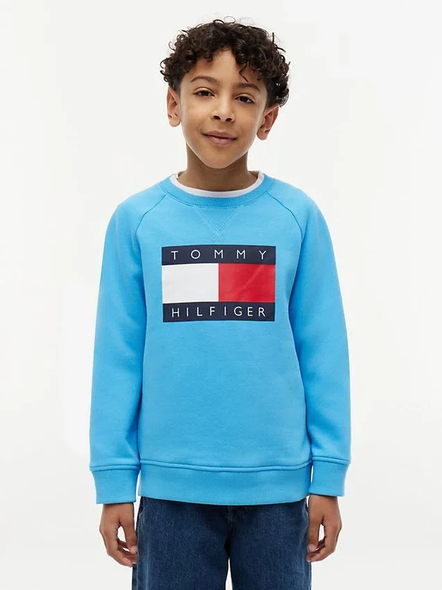 Tommy Flag Logo Raglan-sweatshirt voor kinderen Tommy Flag Logo Raglan-sweatshirt voor kinderen