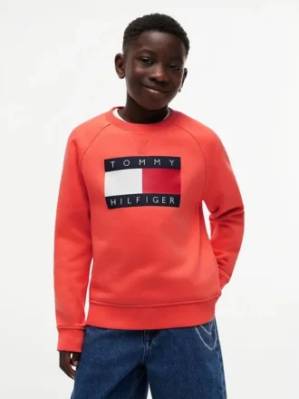 Tommy Flag Logo Raglan-sweatshirt voor kinderen
