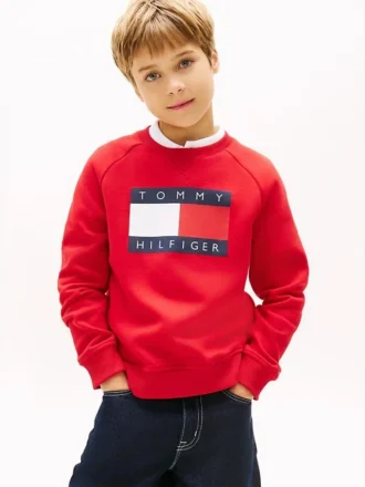 Tommy Flag Logo Raglan-sweatshirt voor kinderen