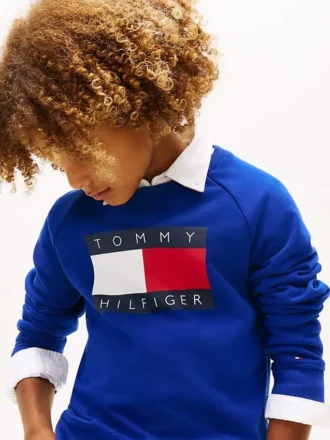 Tommy Flag Logo Raglan-sweatshirt voor kinderen