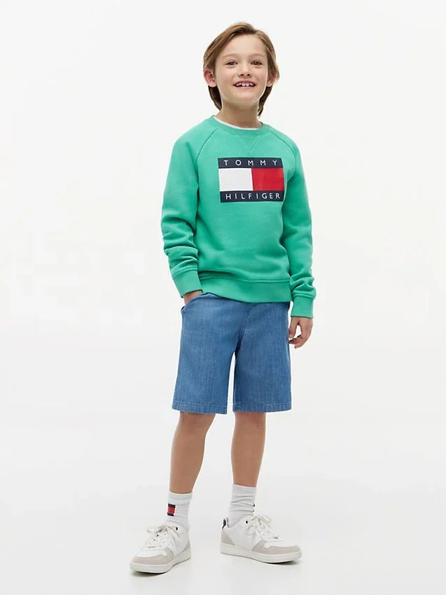 Tommy Flag Logo Raglan-sweatshirt voor kinderen Tommy Flag Logo Raglan-sweatshirt voor kinderen