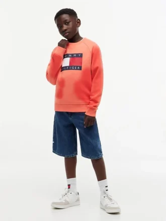 Tommy Flag Logo Raglan-sweatshirt voor kinderen