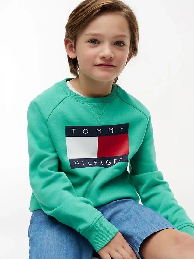 Tommy Flag Logo Raglan-sweatshirt voor kinderen Tommy Flag Logo Raglan-sweatshirt voor kinderen