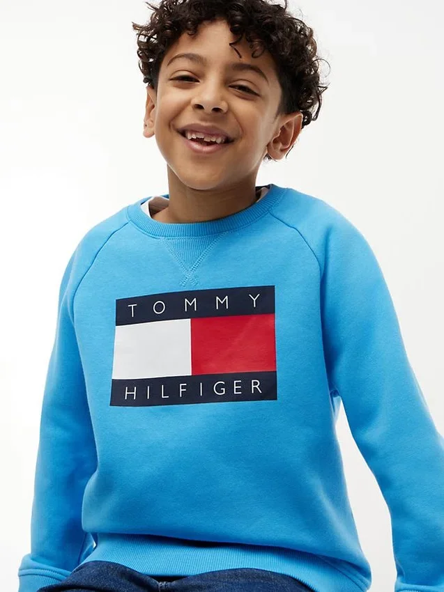 Tommy Flag Logo Raglan-sweatshirt voor kinderen Tommy Flag Logo Raglan-sweatshirt voor kinderen