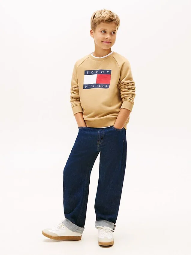Tommy Flag Logo Raglan-sweatshirt voor kinderen Tommy Flag Logo Raglan-sweatshirt voor kinderen