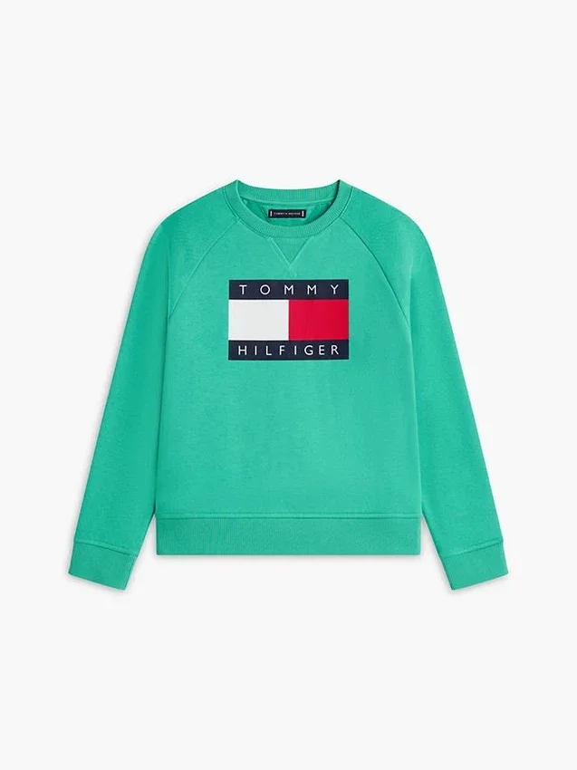 Tommy Flag Logo Raglan-sweatshirt voor kinderen Tommy Flag Logo Raglan-sweatshirt voor kinderen