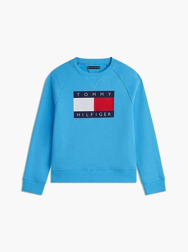 Tommy Flag Logo Raglan-sweatshirt voor kinderen Tommy Flag Logo Raglan-sweatshirt voor kinderen