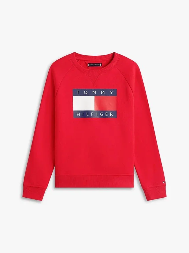Tommy Flag Logo Raglan-sweatshirt voor kinderen Tommy Flag Logo Raglan-sweatshirt voor kinderen