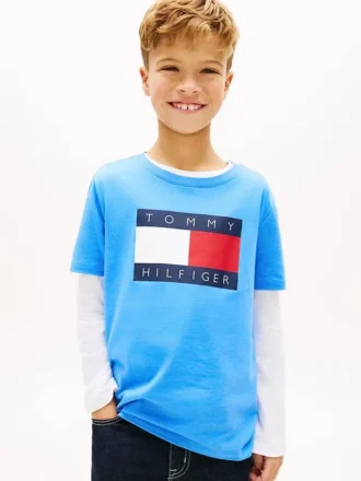 Tommy Flag Logo T-shirt voor kinderen