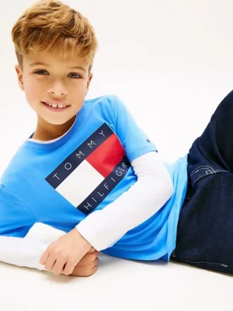 Tommy Flag Logo T-shirt voor kinderen