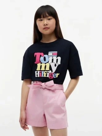 Tommy Hilfiger T-shirt met puffprint voor kinderen