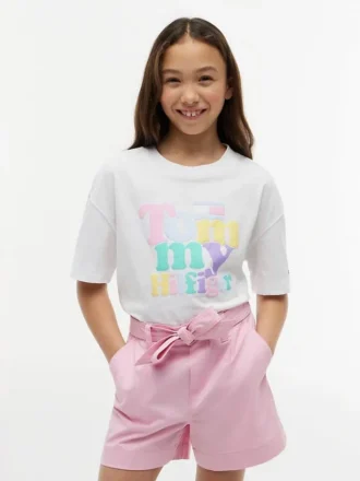 Tommy Hilfiger T-shirt met puffprint voor kinderen