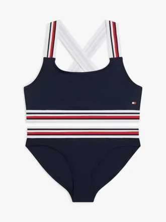 Tommy Hilfiger tweedelig zwempak voor kinderen met kenmerkende strepen