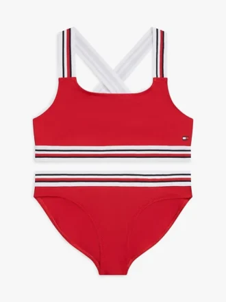 Tommy Hilfiger tweedelig zwempak voor kinderen met kenmerkende strepen