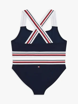 Tommy Hilfiger tweedelig zwempak voor kinderen met kenmerkende strepen