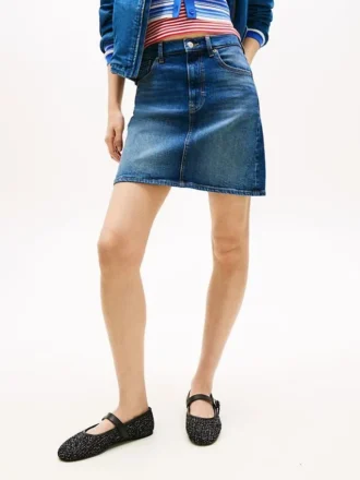 Tommy Jeans denim minirok met hoge taille