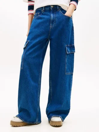 Tommy Jeans losse cargo-Jeans met wijde pijpen