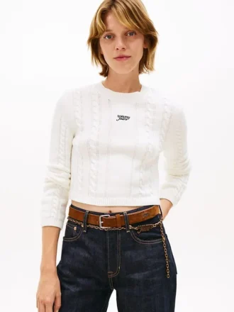 Tommy Jeans Script kabeltrui Tommy Jeans Script kabeltrui