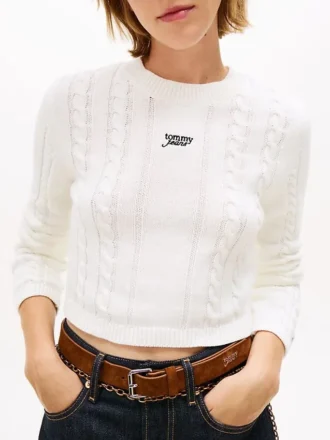 Tommy Jeans Script kabeltrui Tommy Jeans Script kabeltrui