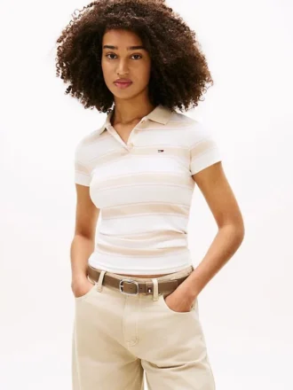 Tommy Jeans Slim Fit geribbelde polo Tommy Jeans Slim Fit geribbelde polo