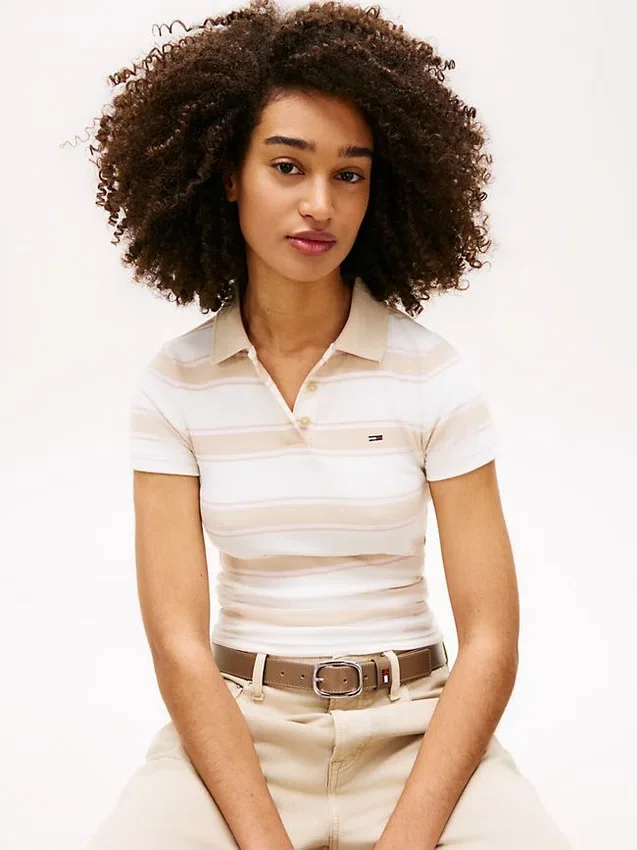 Tommy Jeans Slim Fit geribbelde polo Tommy Jeans Slim Fit geribbelde polo