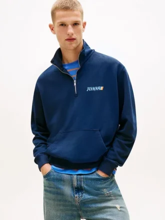 Tommy Jeans-sweatshirt met kwartritssluiting en logo