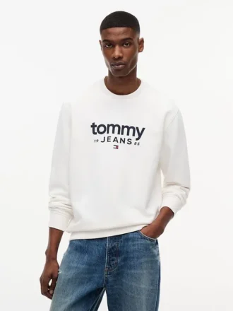 Tommy Jeans-sweatshirt met suède-look en logo