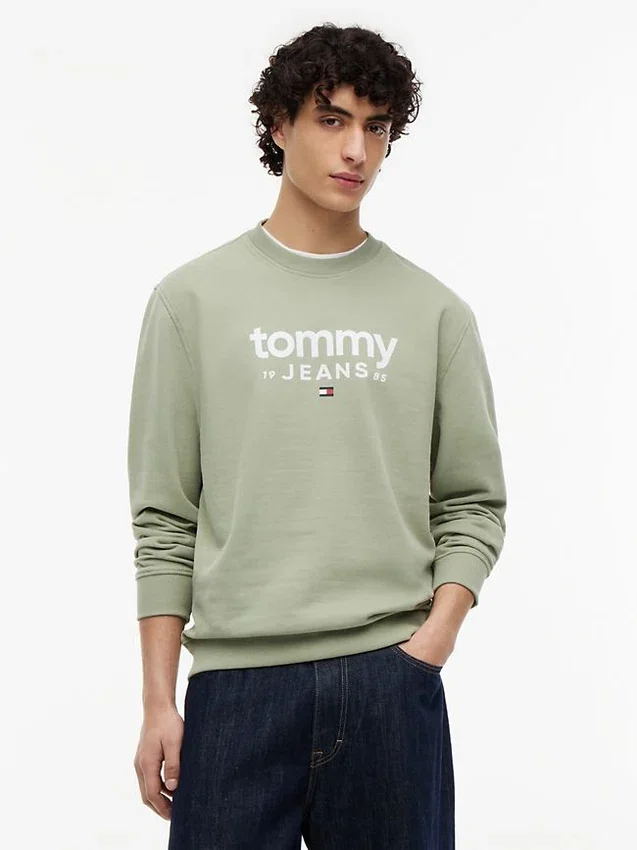 Tommy Jeans-sweatshirt met suède-look en logo Tommy Jeans-sweatshirt met suède-look en logo