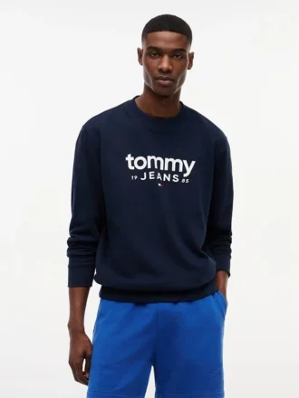 Tommy Jeans-sweatshirt met suède-look en logo