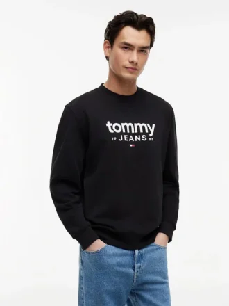 Tommy Jeans-sweatshirt met suède-look en logo