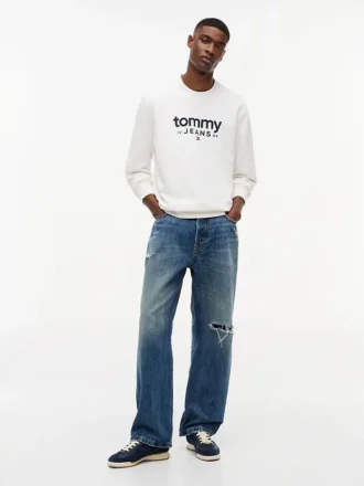 Tommy Jeans-sweatshirt met suède-look en logo