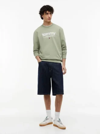 Tommy Jeans-sweatshirt met suède-look en logo