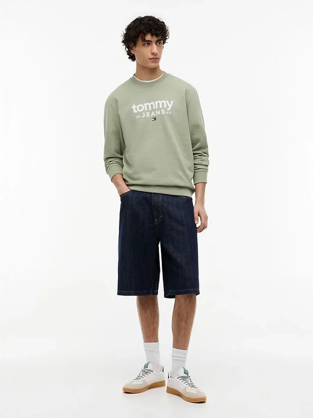 Tommy Jeans-sweatshirt met suède-look en logo Tommy Jeans-sweatshirt met suède-look en logo