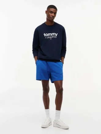 Tommy Jeans-sweatshirt met suède-look en logo