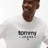 Tommy Jeans-sweatshirt met suède-look en logo Tommy Jeans-sweatshirt met suède-look en logo