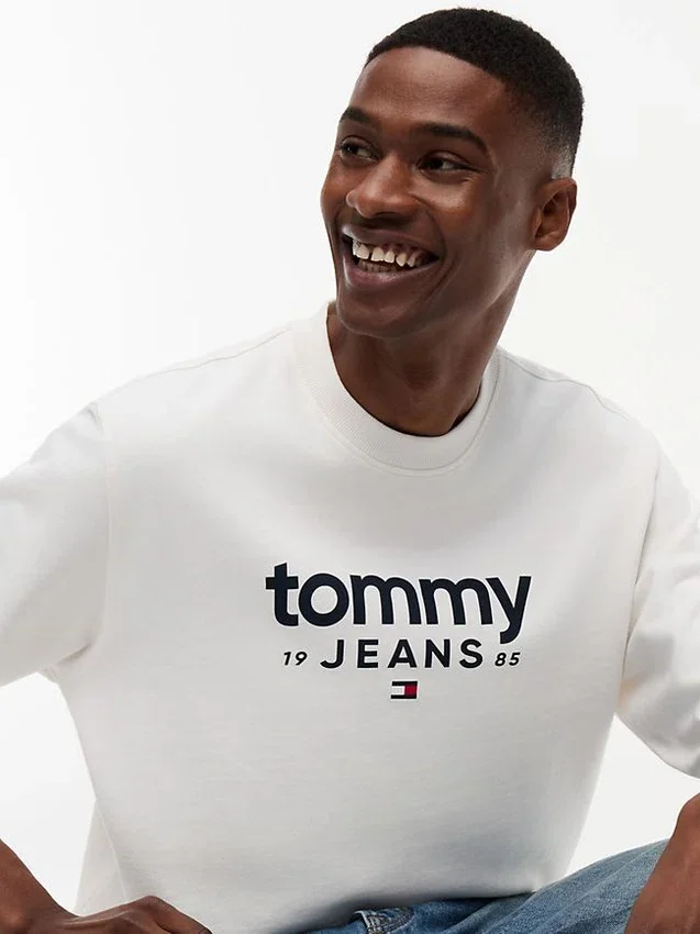 Tommy Jeans-sweatshirt met suède-look en logo Tommy Jeans-sweatshirt met suède-look en logo