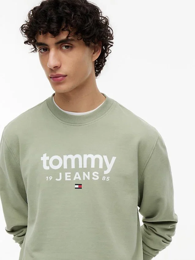 Tommy Jeans-sweatshirt met suède-look en logo Tommy Jeans-sweatshirt met suède-look en logo