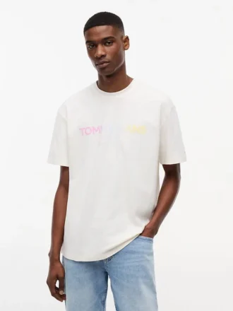 Tommy Jeans T-shirt met logo in kleurverloop
