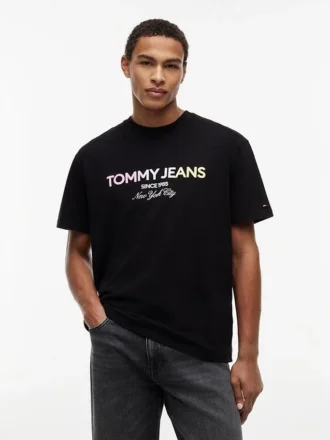 Tommy Jeans T-shirt met logo in kleurverloop Tommy Jeans T-shirt met logo in kleurverloop
