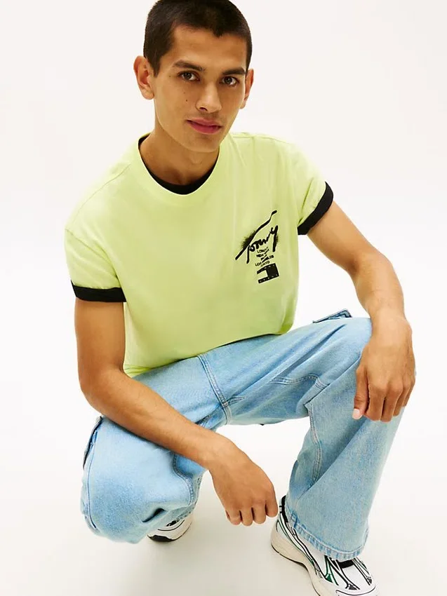 Tommy Jeans T-shirt met spuitverf-logo Tommy Jeans T-shirt met spuitverf-logo