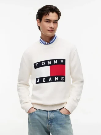 Tommy Jeans-trui met vlaglogo en ronde hals
