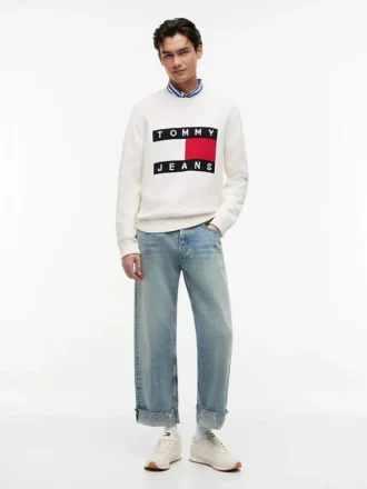 Tommy Jeans-trui met vlaglogo en ronde hals