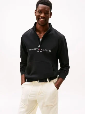 Tommy Logo-sweatshirt met kwartrits