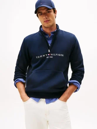 Tommy Logo-sweatshirt met kwartrits