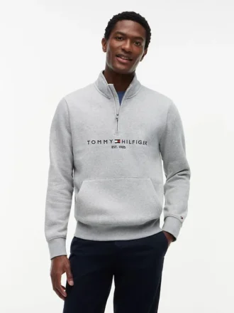 Tommy Logo-sweatshirt met kwartrits