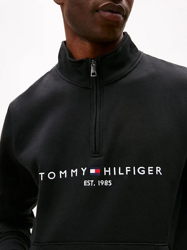 Tommy Logo-sweatshirt met kwartrits Tommy Logo-sweatshirt met kwartrits